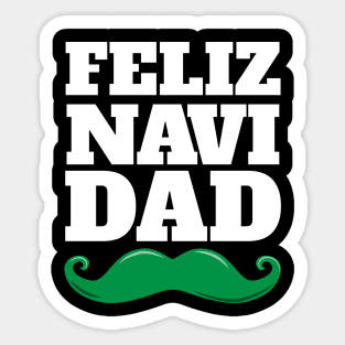 Feliz Navi Dad Fun Pun Christmas Mustache Design Sticker
